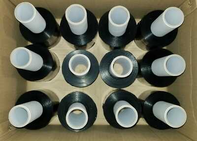 12 Rolls 5''  x 1000FT 80 Gauge  BLACK Stretch Shrink Film Hand Wrap With Handle