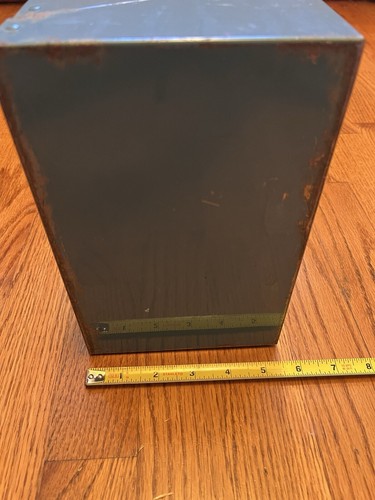 Vintage Craftsman Metal Power Tool Case ToolBox Blue Top Handle Yellow Interior - Picture 11 of 19