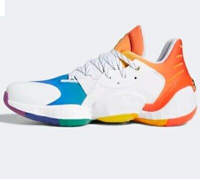 Adidas Harden Vol 4 'Pride' White Basketball Shoes Men's Adidas Harden Vol 4 'Pride' White Basketball Shoes Men's