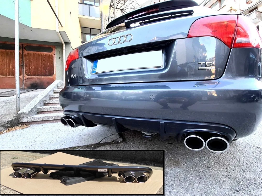 Audi A4 B7 05-07 Saloon Avant Rear Bumper Diffuser Spoiler and EXHAUST  TAILPIPES