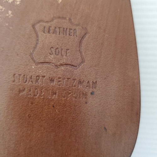 Stuart Weitzman Square Toe Shoes Patent Leather Women Sz 6.5B Pewter - Picture 11 of 12