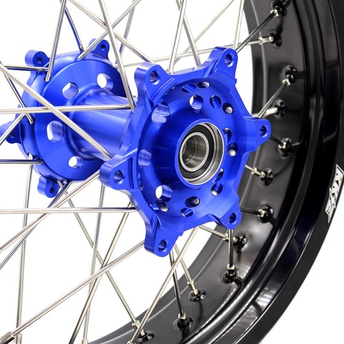 KKE 3.5/4.25 Motard Supermoto Wheels Rims Set Fit Yamaha WR250R 2008-2020 Blue - Picture 10 of 12