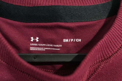 Under Armour Project Rock Short Sleeve Fleece Crewneck Maroon New Without Tags - Picture 5 of 7