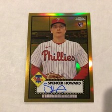 2021 Topps Chrome Platinum Anniversary Spencer Howard RC 5/50 made Gold Ref Auto