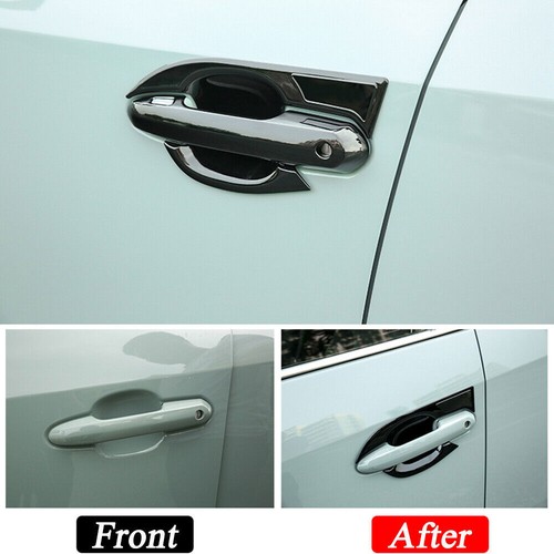 4Pcs Glossy Black Door Handle Bowl Moulding Cover Trim For Toyota RAV4 2019-2024 - Picture 3 of 6