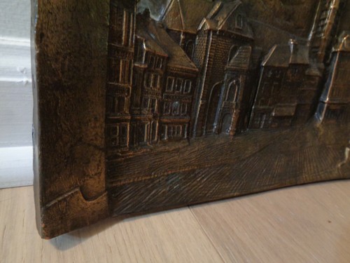 Bronze MCM Metal Art Wall Raised Relief Sculpture Paris City Rodale Emmaus PA - Picture 5 of 10