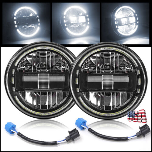 For Jeep Wrangler JL Gladiator JT Kit 130W Led Halo Headlights Fog Lights Combo - Picture 4 of 12