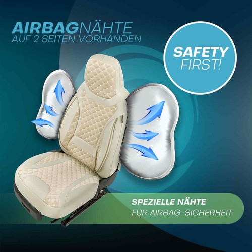 Fundas de asiento de coche Prime adecuadas para Infiniti QX70 desde 2009-2018 (Beige) | NUEVO - Imagen 9 de 12