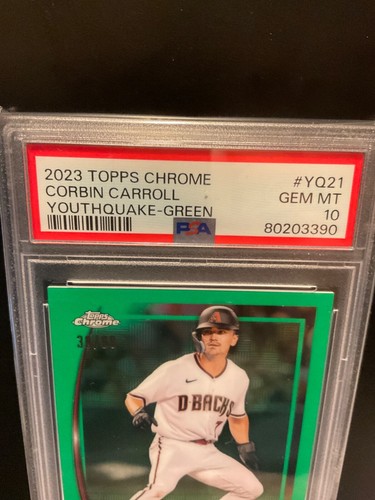 2023 Topps Chrome - Youthquake Green Refractor #YQ-21 Corbin Carroll 39/99 (RC) - Picture 3 of 3