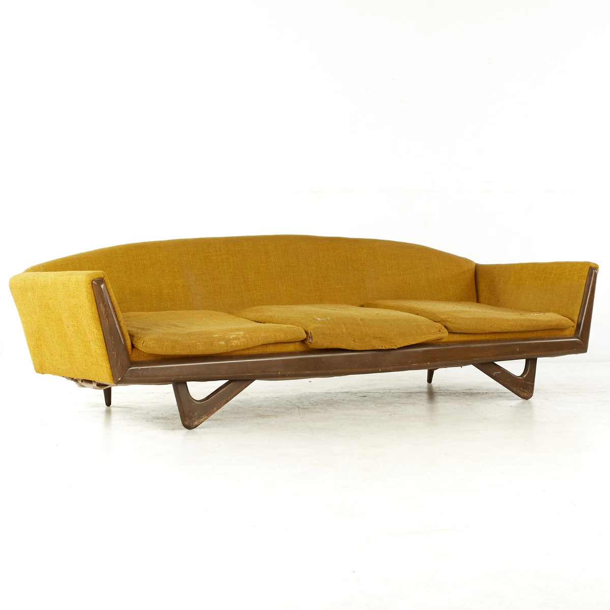 Mid Century Walnut Gondola Sofa