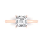 1.9ct Asscher Cut Solitaire Statement Promise Designer Ring 14k Rose Solid Gold