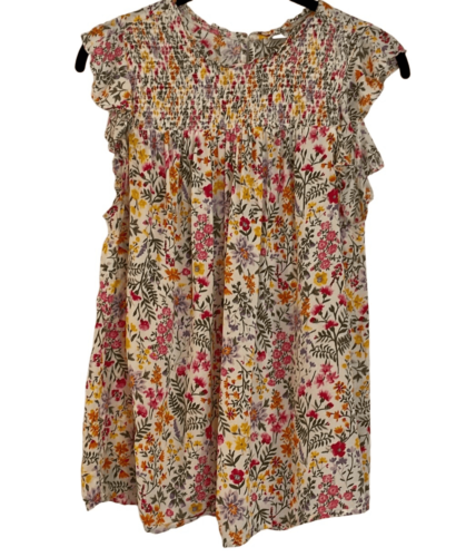 Top sin mangas Old Navy floral canesú con volantes M - Imagen 2 de 10