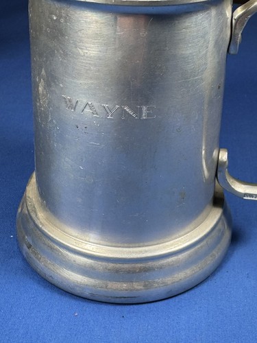Vintage Aluminum Cup, Tankard & Name Engraved "WAYNE" Glass Bottom, No Leaks! - Picture 9 of 14