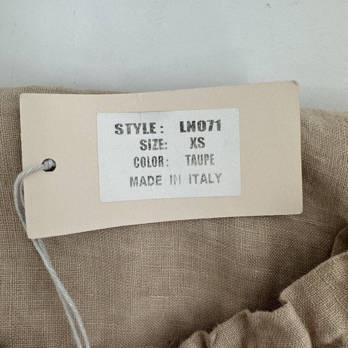 NWT Le Ragazze Taupe Linen Midi Dress Size XS Italian Dress New - Picture 5 of 10