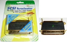 Gold Centronics 50pin/wire,Male~Female Active + LED Terminator SCSI HD/Scanner