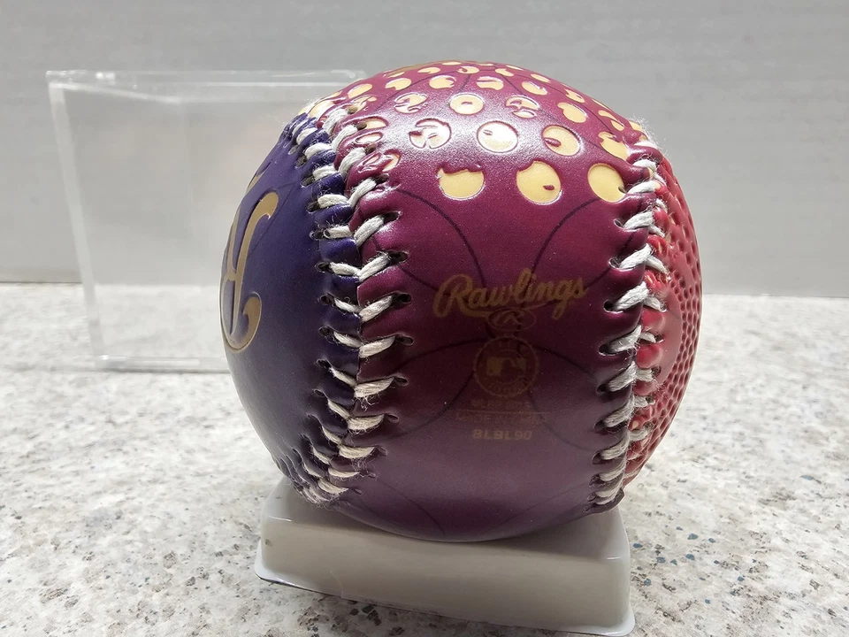 Kansas City Royals MLB 2013 Rawlings Baseball Purple & Pink In Case - Image 4 of 4