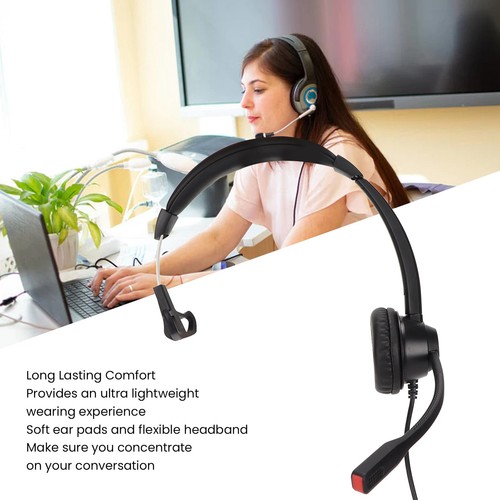 Monaural Customer Service Headset Volume Adjustment Single Sided Ear Headpho SPC - Zdjęcie 8 z 12