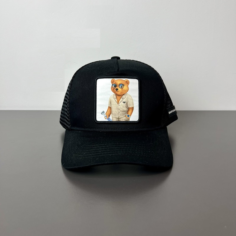 Черная регулируемая кепка Baron Filou с козырьком CI25