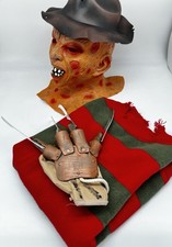 Freddy Krueger Halloween Costume Sweater Glove Mask Hat XL Nightmare On Elm