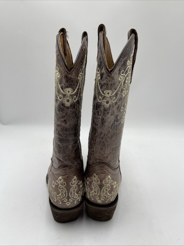 Corral Girls' A2773 Western Boots Brown Size 2T - Picture 4 of 9