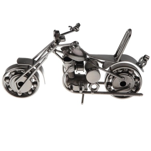 Altmodisches Motorrad-Motorrad-Modell Metalcraft Home Decor Black - Bild 6 von 6