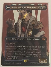 MTG English BORDERLESS Card NM SURGE FOIL *EMET-SELCH, UNSUNDERED* Final Fantasy