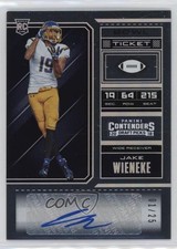 2018 Contenders Draft Picks College Bowl Ticket /25 Jake Wieneke Rookie Auto RC