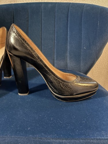 Emporio Armani Damen Absatz Pumps Größe 8 Schwarz Leder Hergestellt in Italien - Bild 2 von 3
