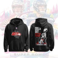 Seattle Seahawk x Green 1Day Super 1Bowl LX 2026 Hoodie Unisex S-5XL