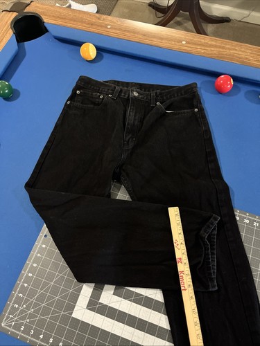 Levi’s 505 Regular Fit Jeans Mens 34x30 Black 100% Cotton Denim - 第 6/7 張圖片
