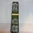 New Set of 4 Clear Williams Sonoma Maple Leaf Tiny Taper Candle Holders NIB