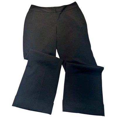 Rafaella Womens Size 14 Black Wide Leg Cuffed Dress Pants Professional Trousers