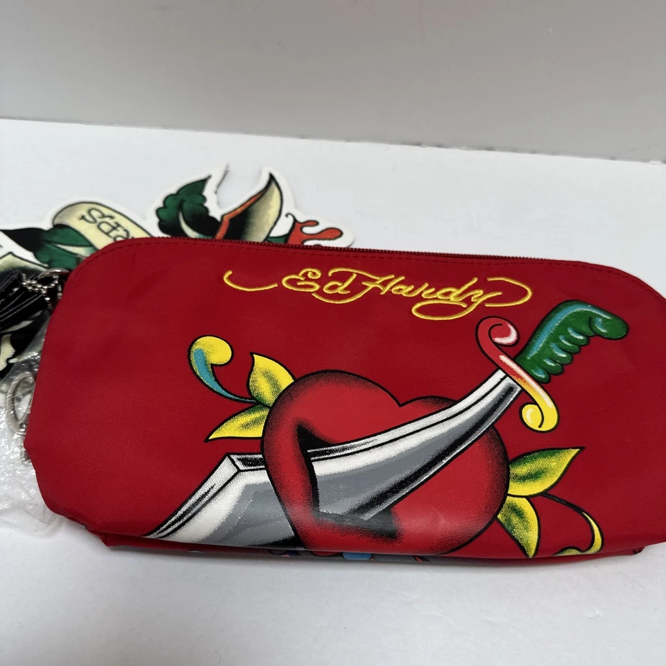 Pulseira nova com etiquetas Ed Hardy The Corps Karina Red Clutch Mermaid Dragon Devil - Imagem 4 de 4