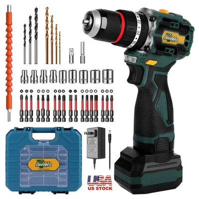 DENTWIZ Brushless Cordless Impact Driver & Hammer Drill Combo Kit w/ Battery & Fast Char
