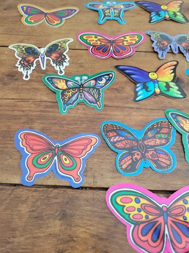VINTAGE PRISM STICKER LOT 26 RAINBOW HEART BUTTERFLY VENDING MACHINE - Picture 7 of 10
