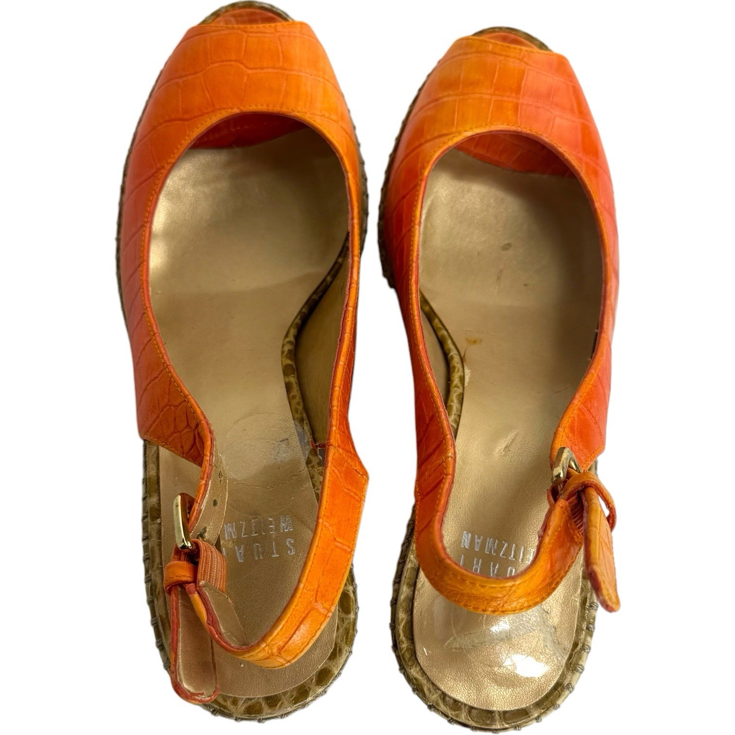 Stuart Weitzman Snake Ombre Print Wedge Heels Sli… - image 5