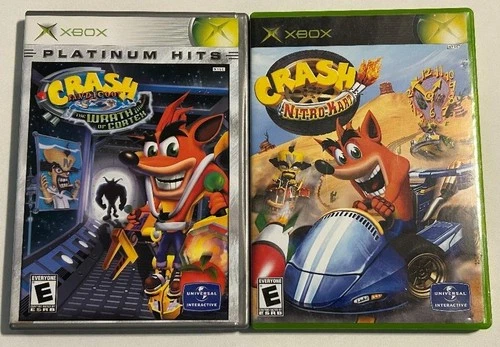 Original XBOX Game Lot - Crash Bandicoot The Wrath of Cortex & Nitro Kart