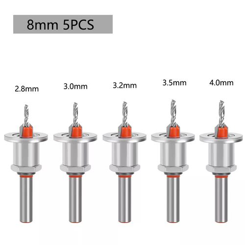 8mm Round Shank Countersink Drill Bit Set Adjustable Woodworking Cutter - Picture 23 of 23