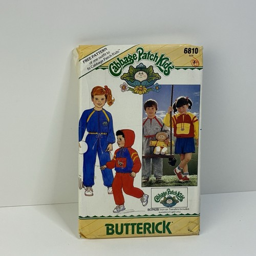 Jumpsuit Jacket Cabbage Patch Transfers Size 4T UNCUT Pattern 6810 Vintage 80s  - Picture 1 of 2