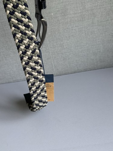 CHARLES TYRWHITT Men Sage Green, Navy stretch casual belt Size Waist 32 New - Picture 10 of 10