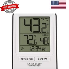 Wireless Indoor/Outdoor Temperature Monitor with Hi/Low Records, Humidity, 12...