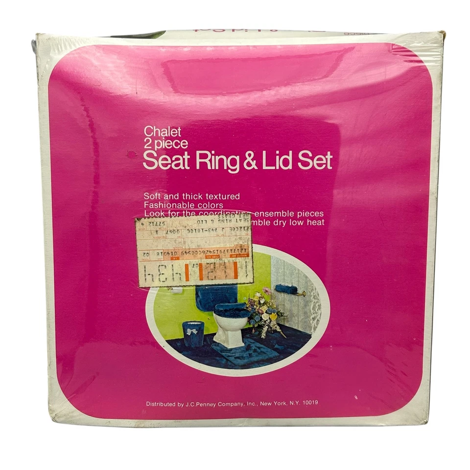 NEW Vintage Toilet Seat Ring and Lid Set Toilet Seat Cover Green Fuzzy Soft NOS - Image 3 of 4