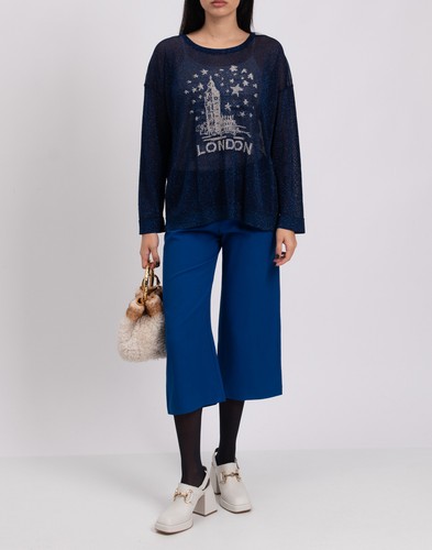 RRP €230 TWINSET SIMONA BARBIERI Sheer Jumper Size S Round Neck Made in Italy - Picture 3 of 8