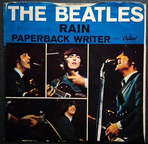 Beatles Capitol Records 5651 Paperback Writer Picture Sleeve 7" LA Vinyl 45 Rain