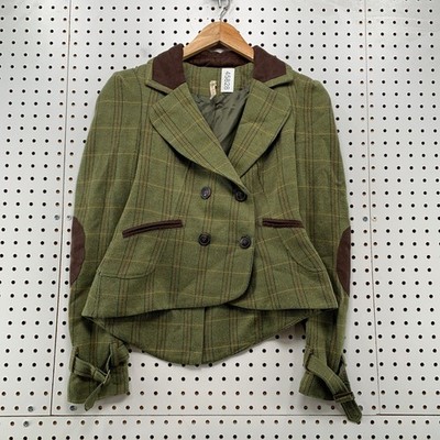 Anthropologie Willow & Clay RIding Jacket Womens Green Equestrian Wool Blend
