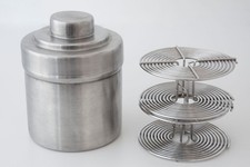 Vintage Tested 3.5" Tall Stainless Steel Developing Tank 2 Reels - Made in Japan