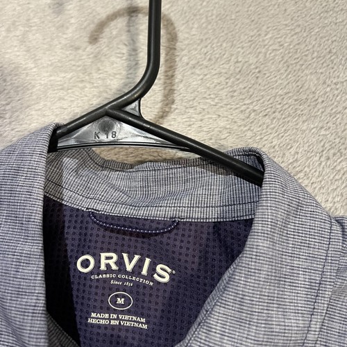 Orvis Tech Work Woven Shirt Mens Medium Gray Short Sleeve Button Pockets - Picture 4 of 8