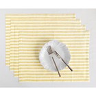 Linen Placemats Set of 4 - Amalfi Stripe Primrose Yellow and White Placemats ...