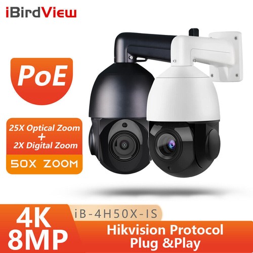 iBirdView Hikvision Kompatibel 8MP 4K 50XZoom POE PTZ Kamera Auto-Tracking Neu - Bild 1 von 25