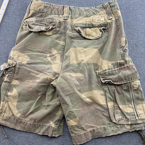 Vintage Abercrombie Fitch Fallschirmjäger Cargo Shorts Herren Größe 28 Camouflage schwer 33" - Bild 8 von 13